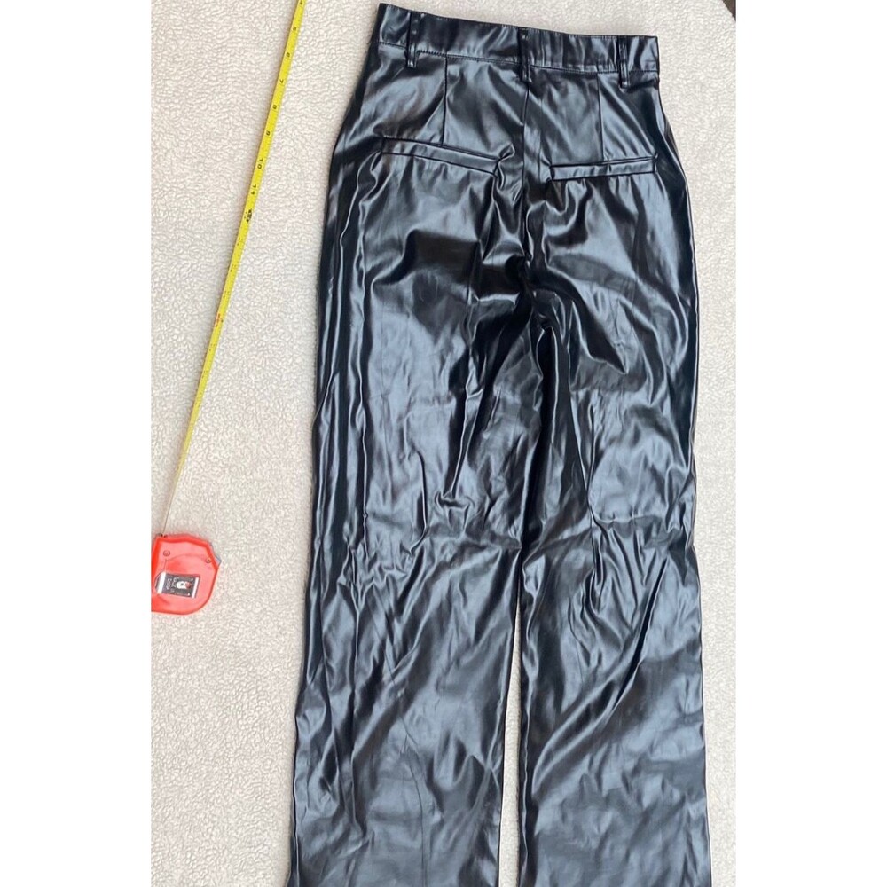 Black Vegan Leather Women’s Size 8 NEW Pleather Pants - Picture 8 of 14
